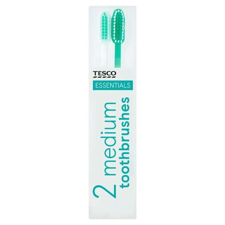 Tesco Essentials Toothbrushes 2 Pack