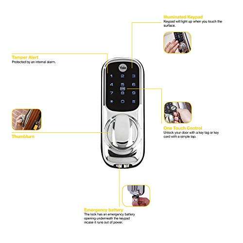 Yale Smart Living YD-01-CON-NOMOD-CH Keyless Connected Ready Smart Door Lock, Touch Keypad, works with Alexa, Chrome - £73.62 @ Amazon