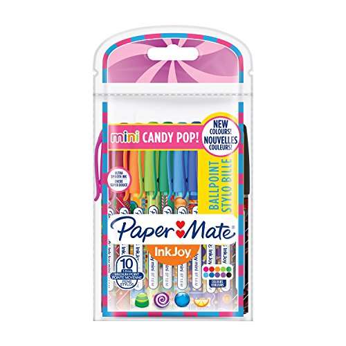 Paper Mate InkJoy Mini Ballpoint Pens | Retractable Medium Point (1.0mm) | Candy Pop Wraps | 10 Count £1.75 - £1.66 / £1.49 S&S at Amazon