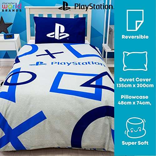Playstation Blue Single Duvet Cover Officially Licensed Reversible £12.99 - Sold by Character World Ltd / fulfilled By Amazon