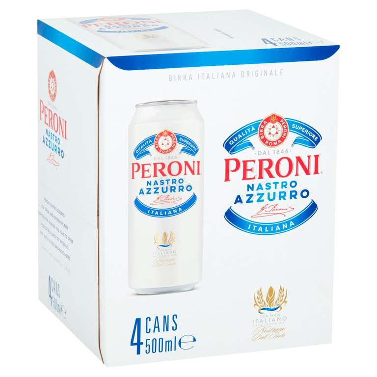 Peroni Nastro Azzurro Lager 4 x 500ml (BB July 23) £3.99 @ Home Bargains Leyland