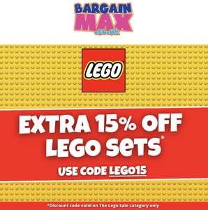 Extra 15% off selected Lego sets at BargainMax with code free delivery over £9.99 (UK mainland)