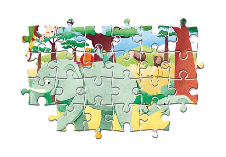 Clementoni Supercolor 25233 Animal Jigsaw Puzzle, 3 x 48 Pieces