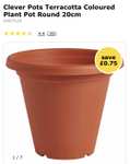 Clever Pots Terracotta Coloured Plant Pot Round 20cm Free click & collect @ Wilko