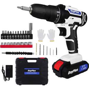 21V Cordless Drill Combi Power Drill Electric Screwdriver Set 25+1 Torque Torque 45N.m sold by LM Starz