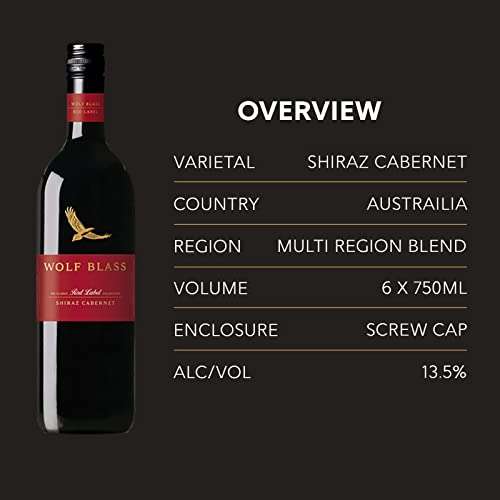 Perseus kylling Ny ankomst Wolf Blass Red Label Shiraz Cabernet, 6 x 750ml £27 With Voucher  (Dispatched within 1 to 3 weeks) @ Amazon | hotukdeals