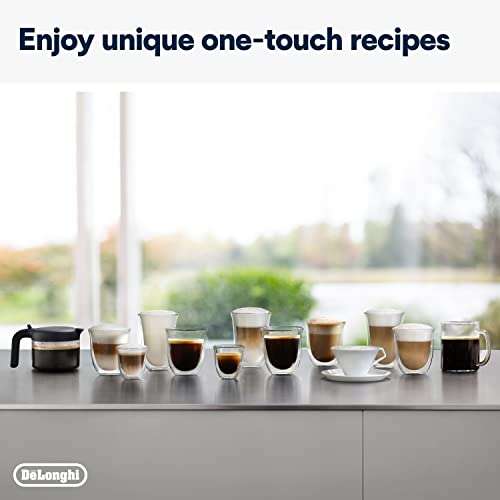 De'Longhi Dinamica Plus ECAM370.95.T, Automatic Bean to Cup Coffee Machine, LatteCrema Hot Milk Frother, App, 3.5" Touchscreen