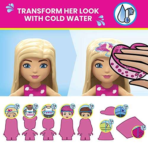 MEGA Barbie Color Reveal Building Toys Dreamhouse with 30+ Surprises, 5 Micro Dolls and 6 Pets £28.99 @ Amazon