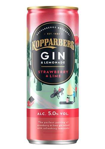 Kopparberg Gin Strawberry, Lime & Lemonade, 12 x 250ml £13 with Voucher @ Amazon