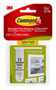 Command Medium Picture Mounting Strips, Pack of 12 x 2 Adhesive Strips, Holds up to 5.4 kg £5.50 @ Amazon