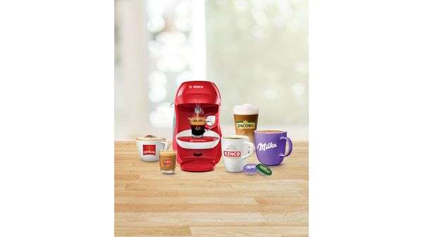 Hot drinks machine TASSIMO HAPPY White/Red or coffee machine + descaling tablets £32.97 delivered