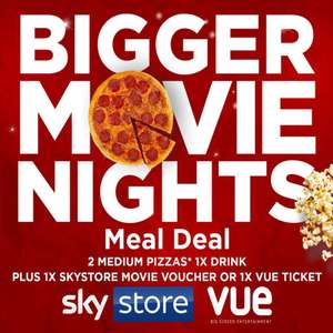 2 Asda Medium Pizzas + 1 Drink + 1 Sky Store £5.49 Voucher or 1 VUE Cinema Ticket - £6 @ Asda