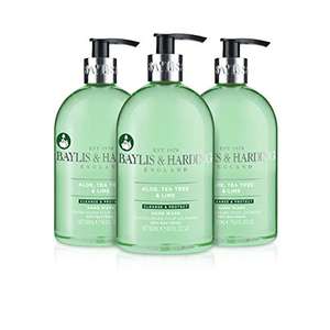 Baylis & Harding Aloe Tea Tree & Lime/Jasmine & Apple Blossom Anti Bacterial Hand Wash 500 ml, 3 Pack £4.50/£3.59 With Voucher S&S @ Amazon