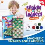 Mini Magnetic Snakes and Ladders Board Game | Kids Travel Traditional Classic - £3.49 delivered @ Money Cruncher / eBay