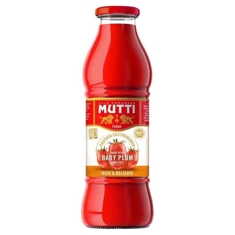 Mutti Passata Gastronomia Baby Plum Tomatoes, 6 x 400g With Voucher (Possibly Lower S&S)