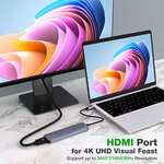 HOPDAY 7 in 1 USB C Hub, USB C Adapter with 4K HDMI, 100W Type C PD, 3 USB 3.0 5 Gbps Ports