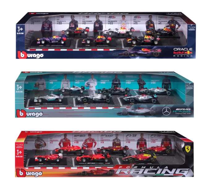Ferrari/Redbull/Mercedes Maisto 1:43 Scale Highly Detailed Formula One Cars 6 Pack (warehouse Hayes)