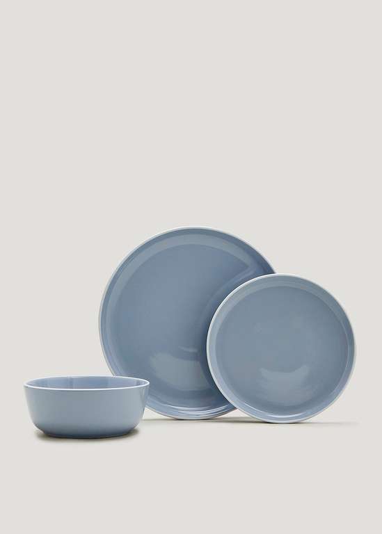 12 Piece Blue Lipped Dinner Set - £22.40 + + Free Click & Collect - @ Matalan