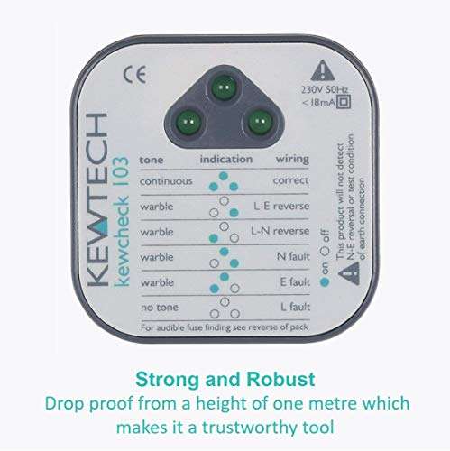 Kewtech KEWCHECK103 Mains Wiring Socket Tester