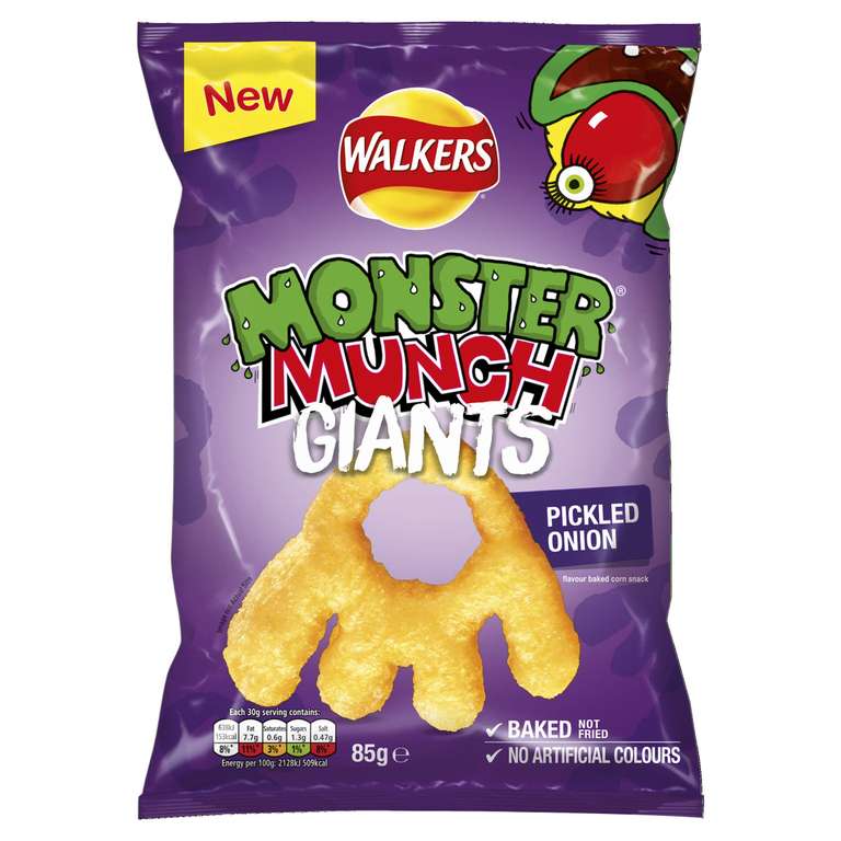 8 Monster Munch Pickled Onion Sharing Bag 85g / £10.20 S&S + Voucher - £9.60 Max S&S