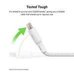 Belkin 3m USB Type C to C Cable, 100W, USB-IF Certified 2.0 Cable with Double Braided Nylon Exterior - £9.99 @ Amazon