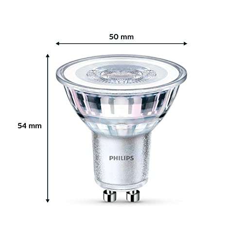 Philips LED Classic Spot Light Bulb 6 Pack [Cool White 4000K - GU10] 4.6W - £4.49 @ Amazon