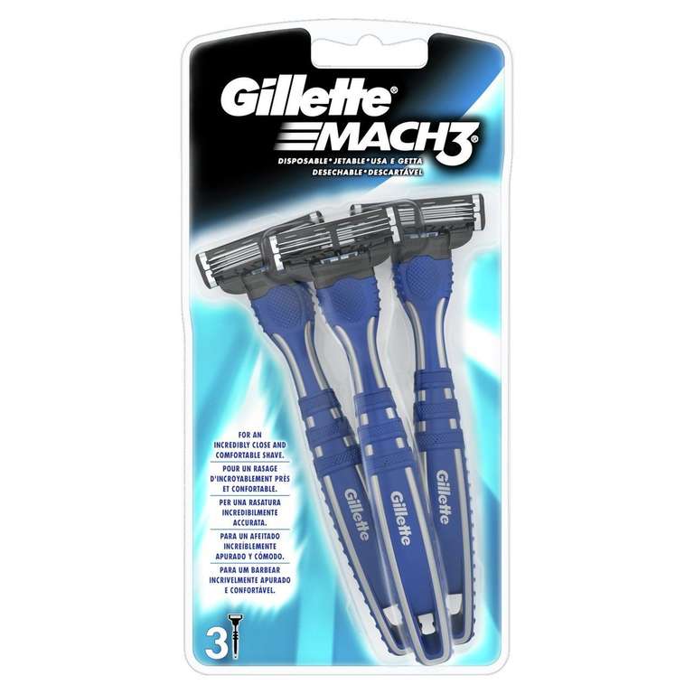 Gillette Mach3 Disposable Razors 3 Pack £1.70 @ Asda