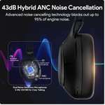 QCY H3 Hybrid ANC Wireless Headphones Bluetooth 5.3 Hi-Res Over Ear 43dB 60H (Black, Blue Or White) - QCY Official Store
