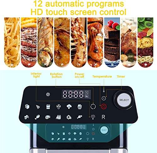 Air Fryer Oven, Uten 10L Digital Air Fryers Oven, Smart Tabletop Oven with 12 Preset Menus, 1500W £71.99 with voucher @ Amazon