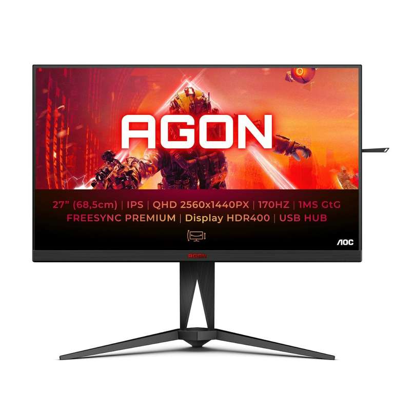AOC AGON (AG275QX/EU) - 27" QHD(2560x1440), IPS, 170Hz, 1ms (GtG), 400nits, FreeSync Premium, Gsync Compatible, Gaming Monitor
