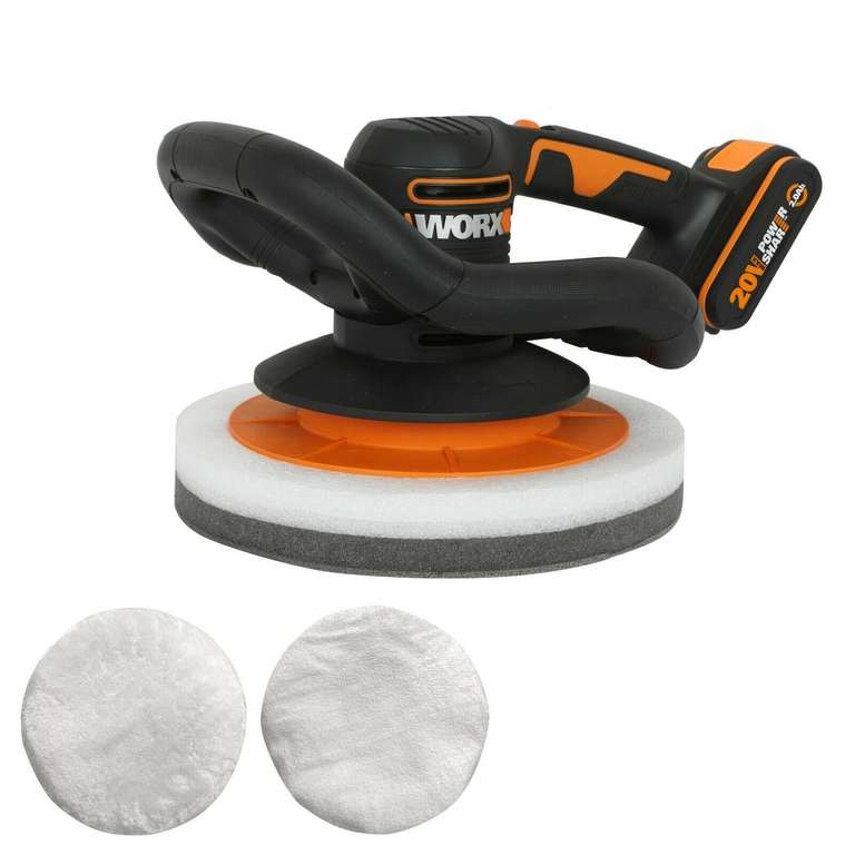 WORX WX856 18V Cordless Orbital Polisher/Buffer - Includes 2.0 Battery, Fast Charger, 2x Bonnets £59.79 with code (UK Mainland) @ Worx/eBay
