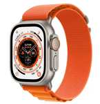Apple Watch Ultra GPS + Cellular, 49mm Titanium Case with choice of Alpine/Trail Loop (Orange, Green, Starlight, Yellow/Beige or Blue/Grey)