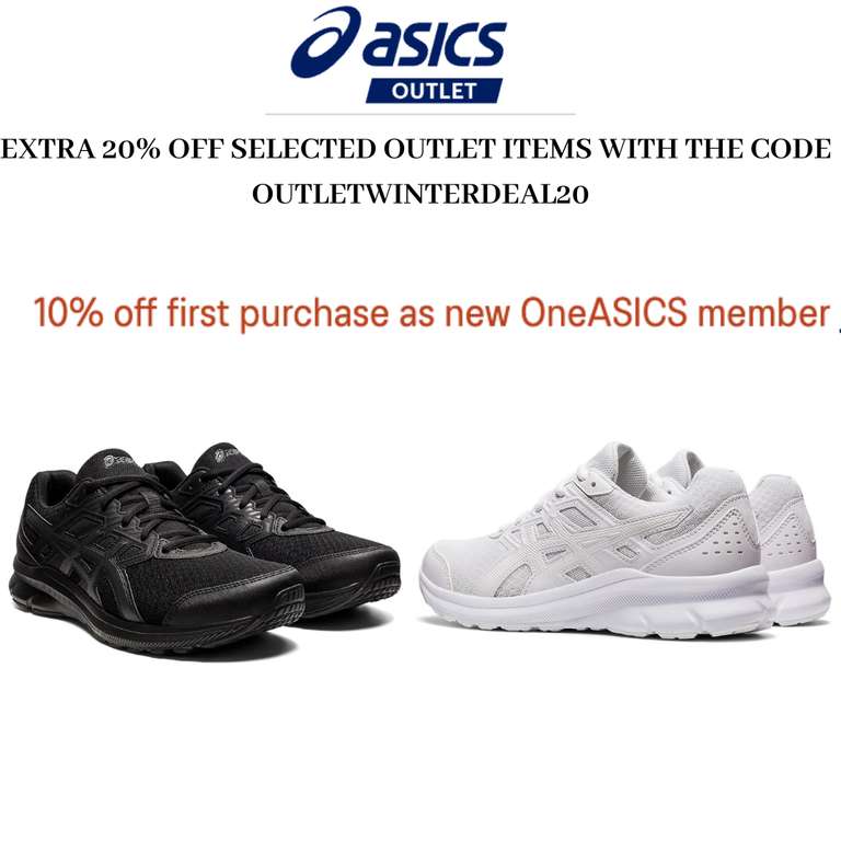 Extra 20% Off Selected Outlet Items With Code + Extra 10% Off For First Purchase + Free Delivery for OneASICS members - @ Asics