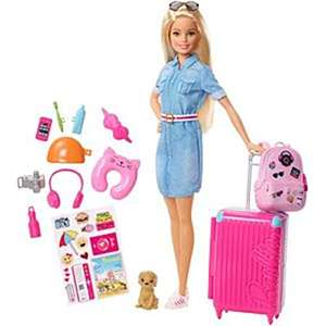Barbie Travel Doll Blonde Doll with Puppy & Opening Pink Suitcase £12.99 at Amazon
