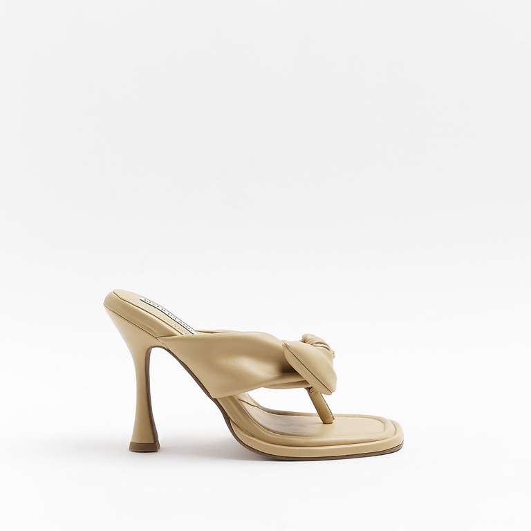River Island Womens Mules Beige Bow shoes £10 delivered at River Island eBay