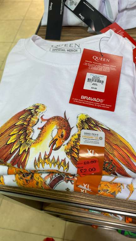 Queen Official Merch White T Shirt XL size Men - £2 @ Primark Ilford