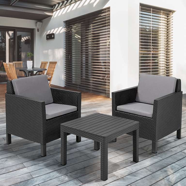 Keter Chicago 2 Seater Grey Balcony Set with code + free delivery