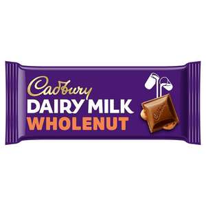Cadbury Dairy Milk Whole Nut Chocolate Bar 120g (Nectar Price)