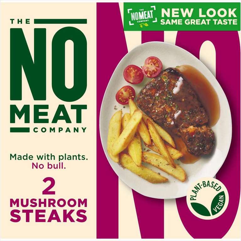 No Bull Mushrooms Steaks 2 x 80g (160g) £1.75 @ Iceland