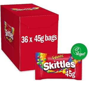 Skittles Vegan Sweet Bulk Sweets Box, 36 Packs of 45g £8.79 delivered - Prime Exclusive @ Amazon