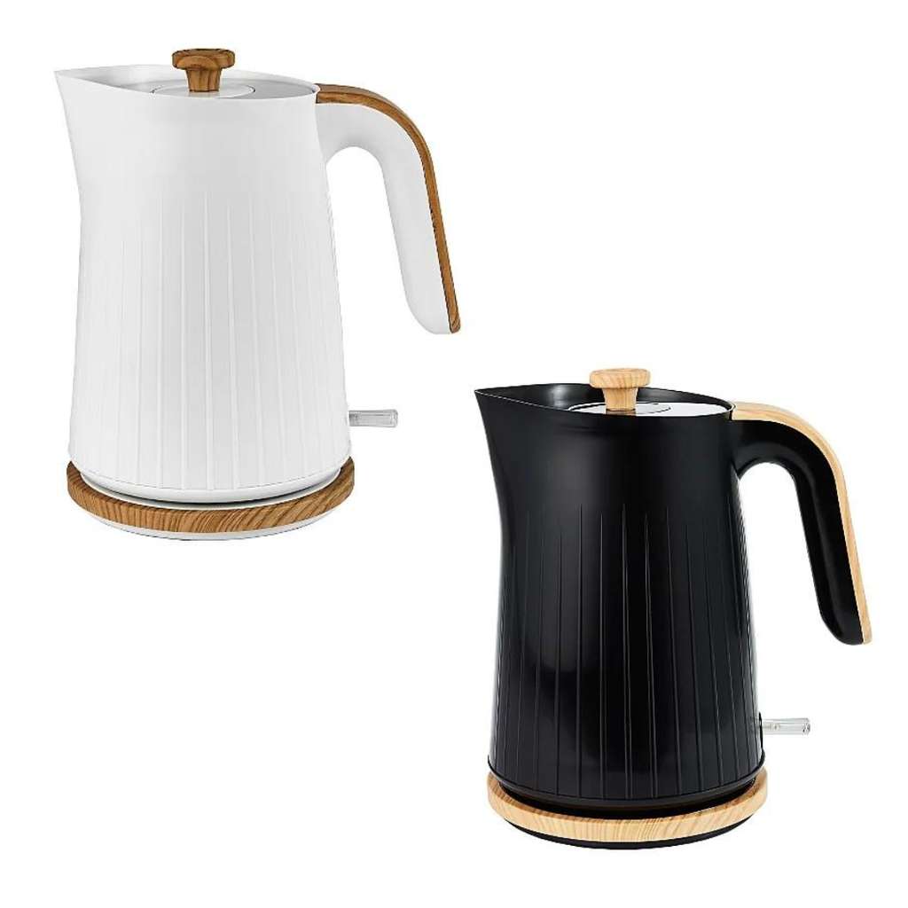 Cream And Wood Textured Scandi Fast Boil Kettle 1.7L