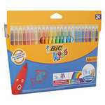 BIC Kids Kid Couleur, Washable Felt Tip Pens, Ideal for School, Assorted Colouring Pens, 24 Count (Pack of 1)