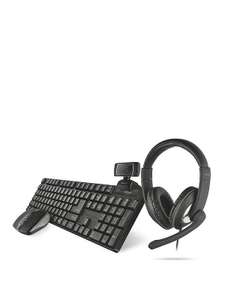 Trust Qoby 4-in-1 Home Office SetWireless Keyboard, Compact Mouse, Webcam & Headset £10 (Free Click & Collect / £4.95 Delivery @ Robert Dyas