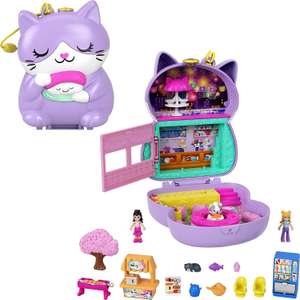 Polly Pocket Sushi Shop Cat Compact, Japanese Sushi-Themed Playset with 2 Micro Dolls & 12 Accessories - £8.99 @ Amazon