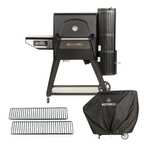 Masterbuilt MB20041020 Gravity Fed 24" 560 BBQ with Warming Racks and Grill Cover Pack With Code