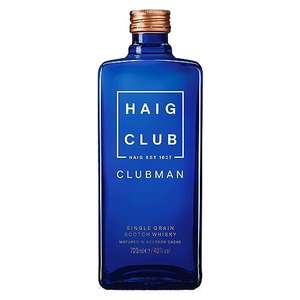 Haig Club Clubman Single Grain Blended Scotch Whisky - 70cl (40% ABV)