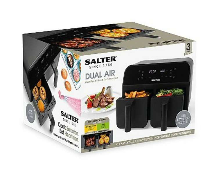 Salter Dual/Double Basket Pro Air Fryer 7.4l 2400w £113.99 Delivered @ Studio (£108.50 via app)