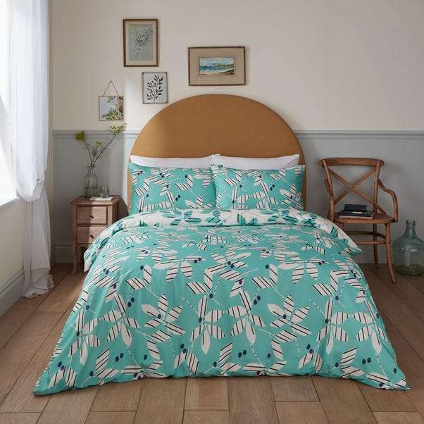 Nessa Leaf Cutout Blue Duvet Cover and Pillowcase Set Single £4.50 Double £6 kingsize £7 with Free Click and collect @ Dunelm
