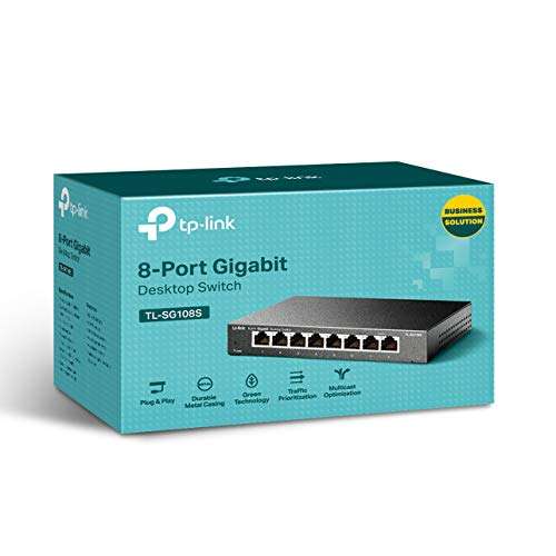 TP-Link TL-SG108S, 8 Port Gigabit Ethernet Network Switch £14.99 @ Amazon