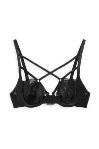 boohoo Valentines Lace Strapping Underwire Bra - £3 delivered with code Sold & delivered by boohoo @ Debenhams